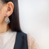 主图-3 The Calm Boho: Grey Crystal Tassel Earrings