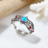 The Azure Fortune: S925 Silver Turquoise Nanhong Agate Ring