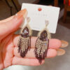 Symbol of Glamour & Grace: Teardrop Crystal Tassel Earrings S925 Post