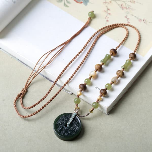 主图-4 Steady Guardian: Nephrite Peace Coin Necklace