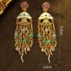 The Ocean Glow: Palace Enamel Jellyfish Gem Tassel Earrings
