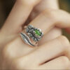 主图-4 The Prosperity Peony: Hetian Jade S925 Silver Adjustable Ring