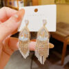 Symbol of Glamour & Grace: Teardrop Crystal Tassel Earrings S925 Post