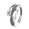 主图-5 Symbol of Joy: Vintage S925 Four-Leaf Clover Adjustable Ring