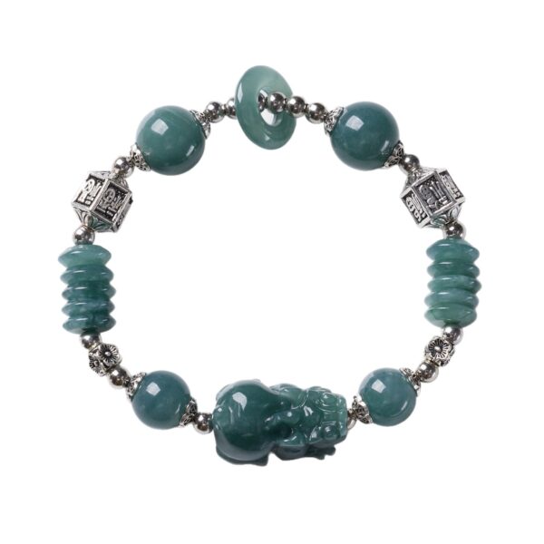 主图-5 Wealth Guardian Pixiu Green Jadeite Bracelet