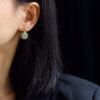The Peace Keeper: Pale Green Hetian Jade Peace Disc Dangle Earrings