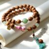 The Serene Guardian: Natural Sandalwood Meditation Wrap Bracelet
