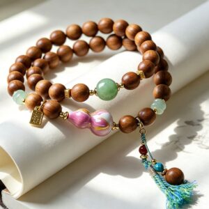 主图1 The Serene Guardian: Natural Sandalwood Meditation Wrap Bracelet