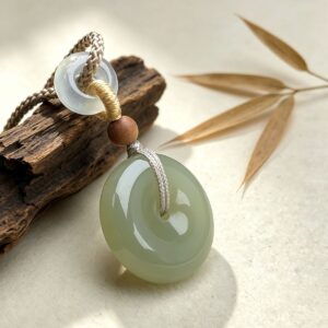 The Peace Keeper: Hetian Jade Ping An Kou Pendant Necklace