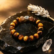 The Courage Amplifier: Yellow Tiger's Eye & Black Gold Rutilated Quartz Bracelet
