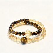 The Abundance Amplifier: Tiger's Eye & Citrine Double Wrap Bracelet