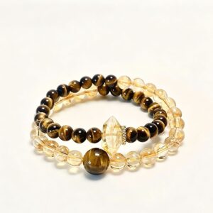 主图1 The Abundance Amplifier: Tiger's Eye & Citrine Double Wrap Bracelet