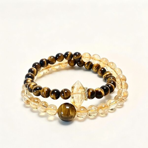 主图1 The Abundance Amplifier: Tiger's Eye & Citrine Double Wrap Bracelet