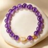Symbols of Prosperity & Serenity: Amethyst & Hetian Jade Gourd Bracelet