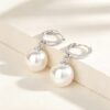 Round Pearl Drop Earrings | The Luminous Classic S925 Sterling Silver