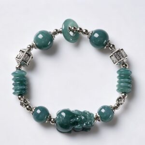 主图1 Wealth Guardian Pixiu Green Jadeite Bracelet