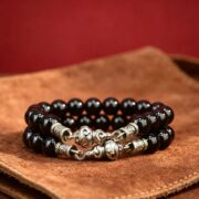 The Fortune Guardian: Obsidian Gourd Bracelet - 20cm