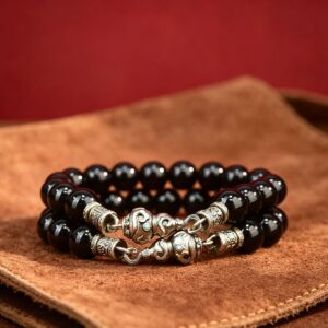The Fortune Guardian: Obsidian Gourd Bracelet