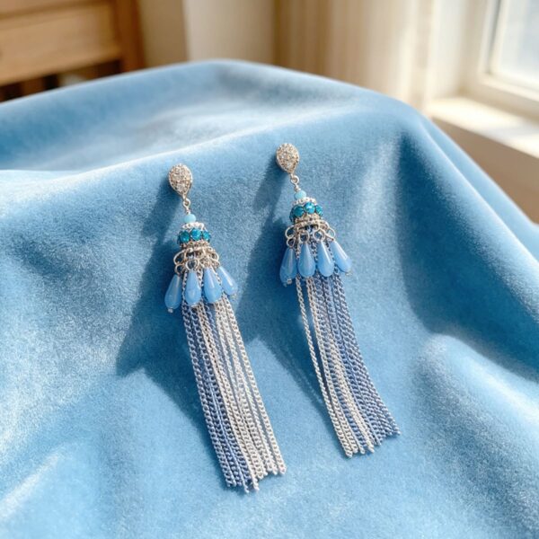 Free Flow Handcrafted Boho Long Tassel Dangle Earrings