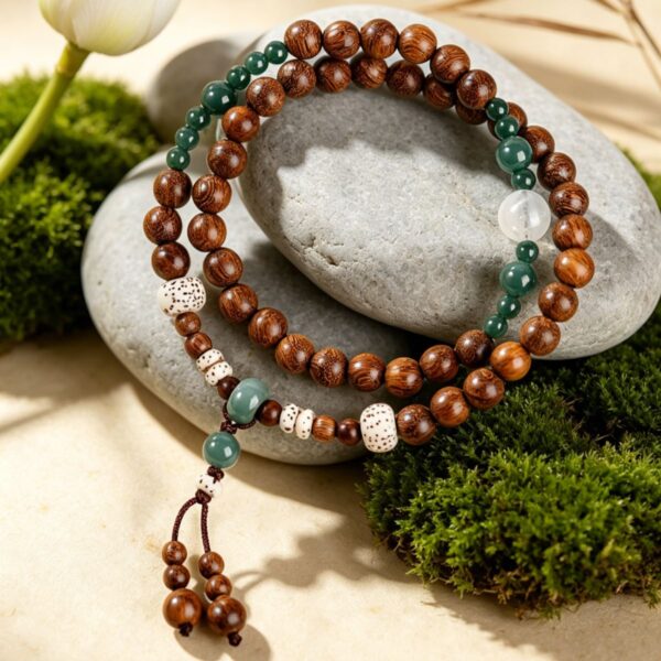 主图2 The Calm Companion: Golden Sandalwood Double Wrap Bracelet