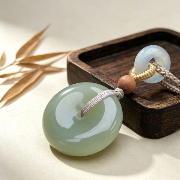The Peace Keeper: Hetian Jade Ping An Kou Pendant Necklace