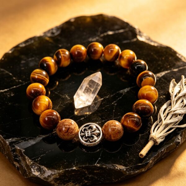 The Courage Amplifier: Yellow Tiger's Eye & Black Gold Rutilated Quartz Bracelet
