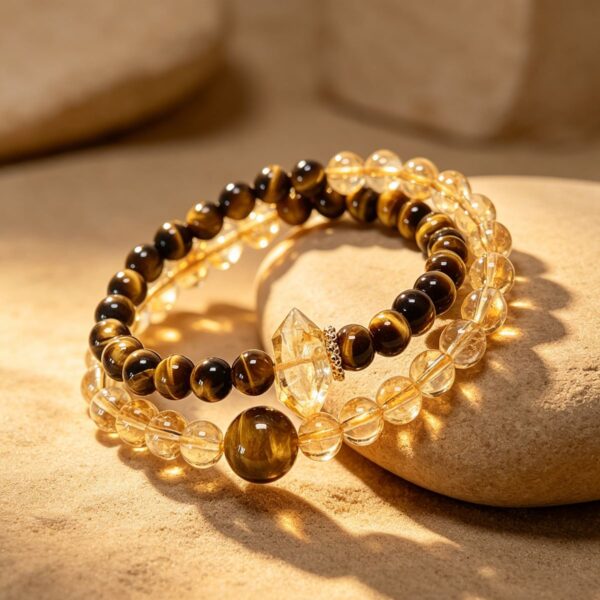 主图2 The Abundance Amplifier: Tiger's Eye & Citrine Double Wrap Bracelet