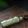 Steady Growth Talisman: Natural Hetian Jade Bamboo Pendant