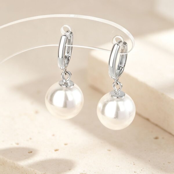 Round Pearl Drop Earrings | The Luminous Classic S925 Sterling Silver