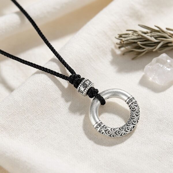 The Fortune Shield: 999 Fine Silver Auspicious Cloud Safety Pendant Necklace