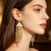 The Ocean Glow: Palace Enamel Jellyfish Gem Tassel Earrings