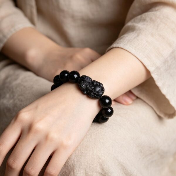 主图2 The Abundance Guardian: Natural Obsidian Pixiu Bracelet