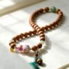 The Serene Guardian: Natural Sandalwood Meditation Wrap Bracelet