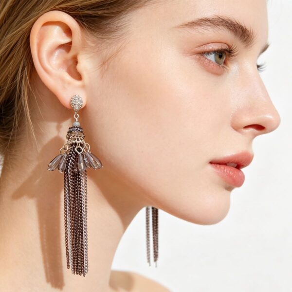 Free Flow Handcrafted Boho Long Tassel Dangle Earrings