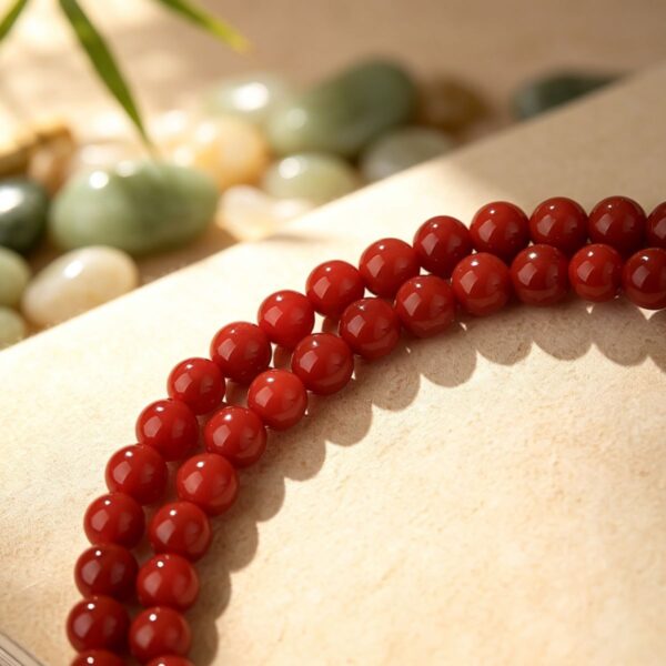 主图3 The Joyful Abundance: Premium Red Agate & Hetian Jade Double Wrap Bracelet