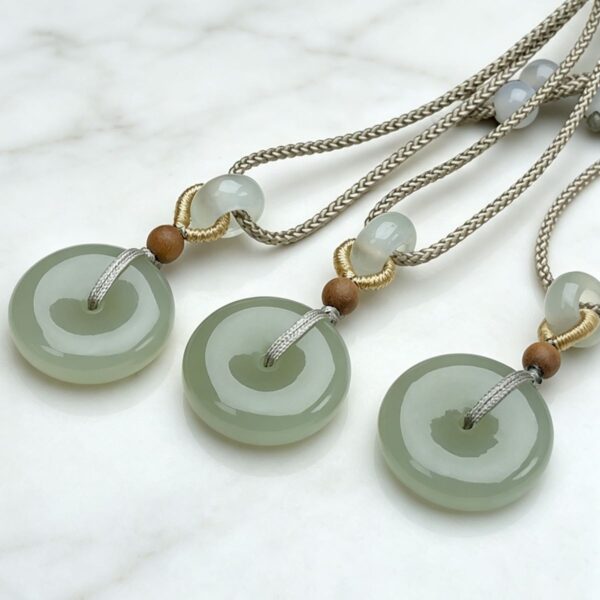 The Peace Keeper: Hetian Jade Ping An Kou Pendant Necklace