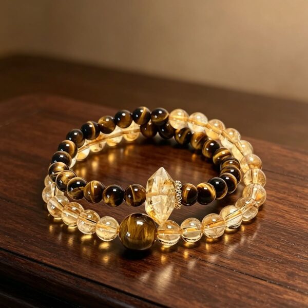 主图3 The Abundance Amplifier: Tiger's Eye & Citrine Double Wrap Bracelet