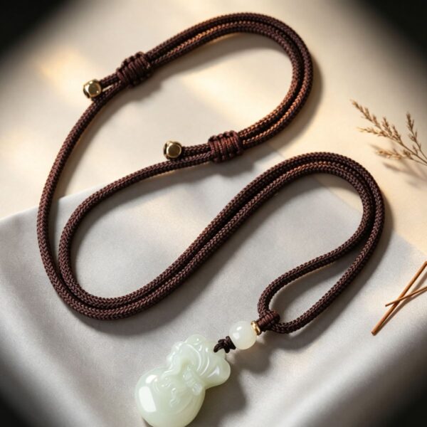 Symbols of Prosperity: Natural Hetian Nephrite Jade Pouch Pendant