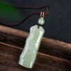 Steady Growth Talisman: Natural Hetian Jade Bamboo Pendant