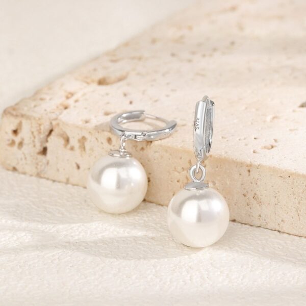 Round Pearl Drop Earrings | The Luminous Classic S925 Sterling Silver