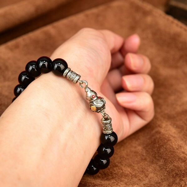 主图3 The Fortune Guardian: Obsidian Gourd Bracelet