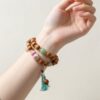 The Serene Guardian: Natural Sandalwood Meditation Wrap Bracelet