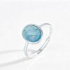 The Calm Tide: Natural Aquamarine S925 Sterling Silver Adjustable Ring