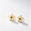 Peach Blossom Fortune: Natural Hetian Jade Stud Earrings