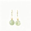 Serenity Nephrite Jade Disc Drop Earrings