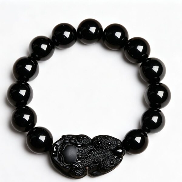 主图5 The Abundance Guardian: Natural Obsidian Pixiu Bracelet